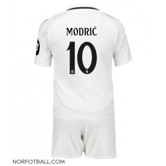 Billige Fotballdrakt Real Madrid Luka Modric #10 Replika Hjemmedraktsett Barn 2024-25 Kortermet (med bukser)